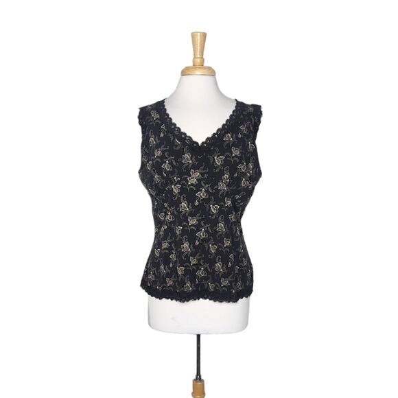 Faded Glory Floral and Lace Babydoll Tank Top Size 16W - Picture 1 of 7